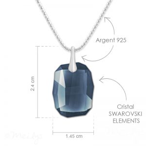 925 Silver Necklace *BERMUDA BLUE* Urban Crystals from Swarovski®