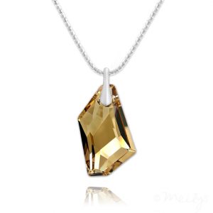 De-Art Silver Necklace with Swarovski Crystal Golden Shadow