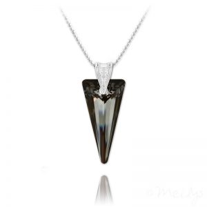 Spike 28mm Vermeil Necklace with Swarovski Crystal Silver Night