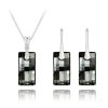 Urban Silver Jewelry Set with Swarovski Crystal - Silver Night