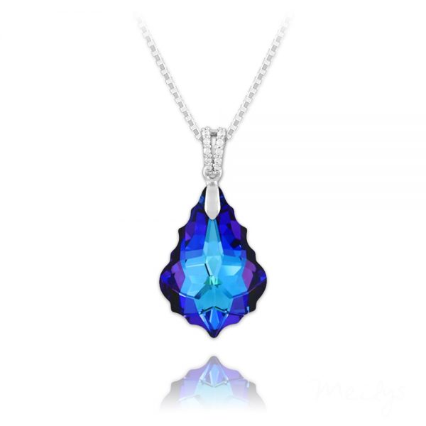 Barqoue 22mm Sterling  Silver Necklace with Swarovski Crystal - Heliotrope